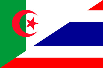 Waving flag of Thailand and Algeria 