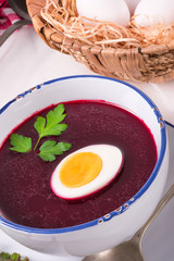 beet green soup with egg