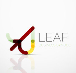 Vector abstract logo idea, eco leaf, nature plant, green concept business icon. Creative logotype design template