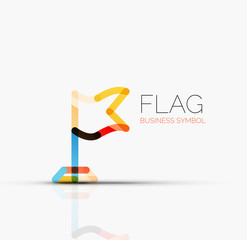 Logo flag, abstract linear geometric business icon