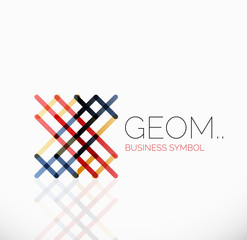 Obraz premium Logo, linear abstract geometric icon