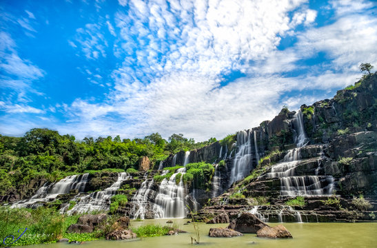 Beautiful Pongour waterfall in LAM DONG, VIET NAM. 