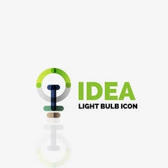 Logo, vector light bulb abstract linear geometric business icon. Idea concept