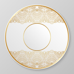 Gold decorative plate.