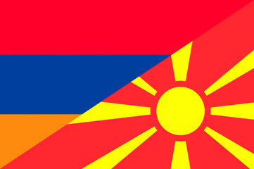 Obraz premium Waving flag of Macedonia and Armenia 