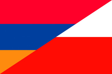 Fototapeta premium Waving flag of Poland and Armenia 