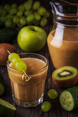 Homemade fruit and vegetable smoothie.