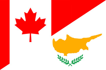 Waving flag of Cyprus and Canada