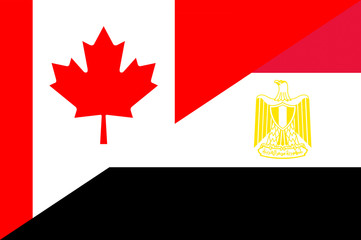 Obraz premium Waving flag of Egypt and Canada
