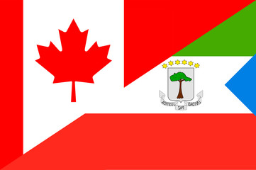 Waving flag of Equatorial and Canada