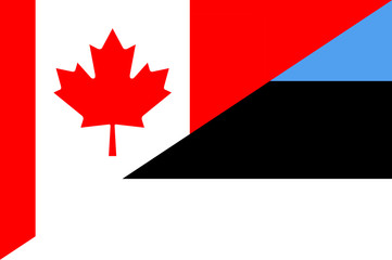 Waving flag of Estonia and Canada