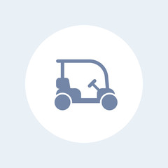Fototapeta premium Golf cart, golf car isolated icon, vector illustration