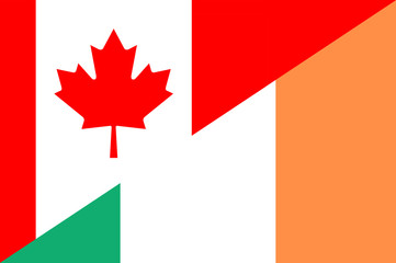 Waving flag of Ireland and Canada