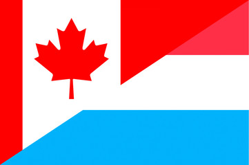 Waving flag of Luxembourg and Canada