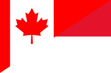 Waving flag of Monaco and Canada
