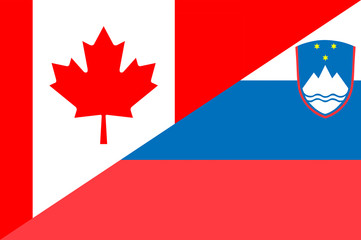 Waving flag of Slovenia and Canada