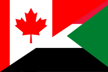 Waving flag of Sudan and Canada