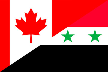Waving flag of Syria and Canada