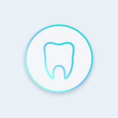Stomatology icon, dental clinic logo element, tooth line icon, tooth sign, vector illustration