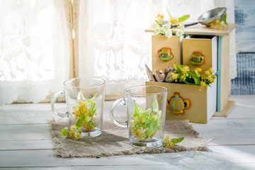 Healthy tea with honey