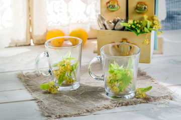 Fresh tea with honey