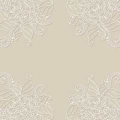 Flower vector ornament frame