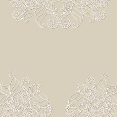 Flower vector ornament frame