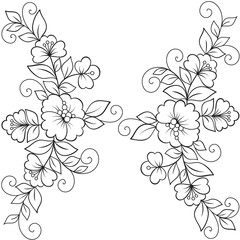 Flower vector ornament frame.