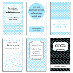 Set of cute cards with dots theme design