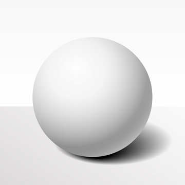 Ball with shadow on a white background