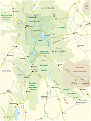 Fototapeta na wymiar Greater Yellowstone Ecosystem map