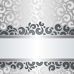 Silver shiny vintage decorative wallpaper pattern background