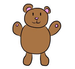Illustration of a teddy bear on a white background