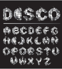 Silver disco ball letters