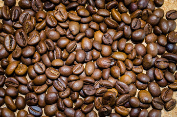 Brown coffee beans background