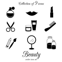 Beauty vector icon set.