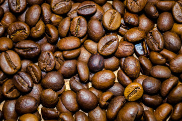 Brown coffee beans background