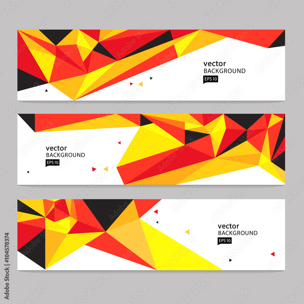 Wall mural abstract banner header set abstract colorful geometric polygonal background stock-vector 10 eps