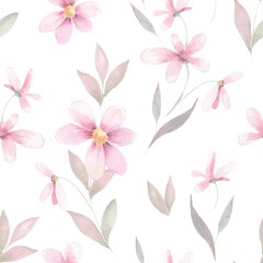 Fototapeta na wymiar Delicate floral set. Seamless pattern 40