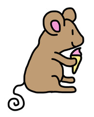 Illustration of a mouse with an ice cream