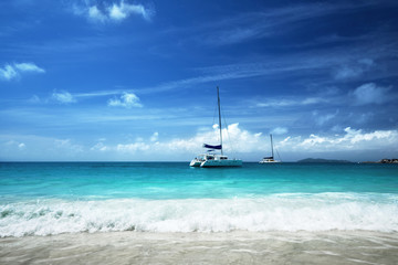 Anse Lazio beach at Praslin island, Seychelles