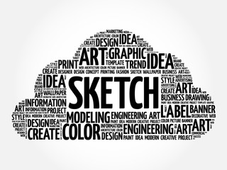 SKETCH word cloud, creative business concept background