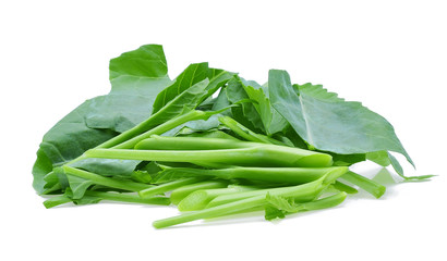 Chinese Broccoli, Chinese Kale on white background