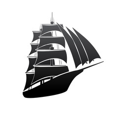 Old boat silhouette