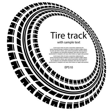 Tire track circles with text