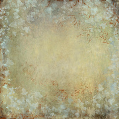 retro wallpaper with a foliage border in soft faded tones