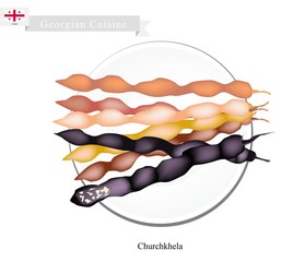 Churchkhela or Traditional Georgian Sausage Shaped Candies