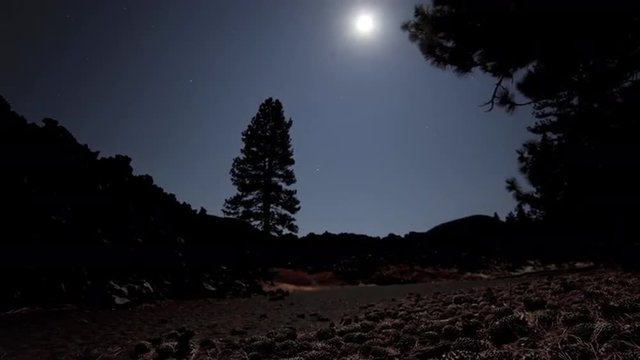Night time lapse over Mt. Lassen wilderness in the Cascade Range.