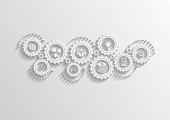 Gears with icons inside