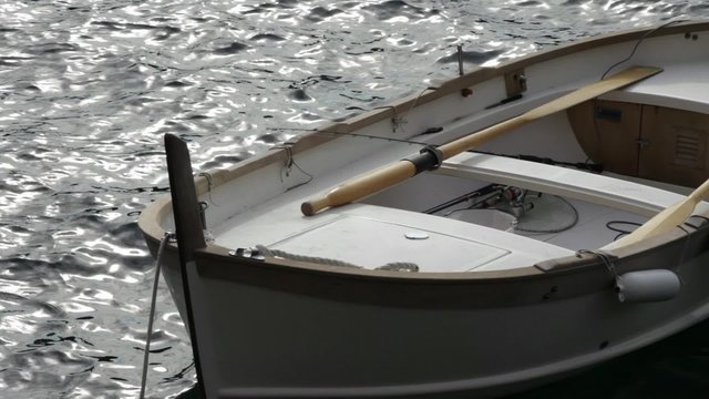 Gozzo ligure sul mare plumbeo